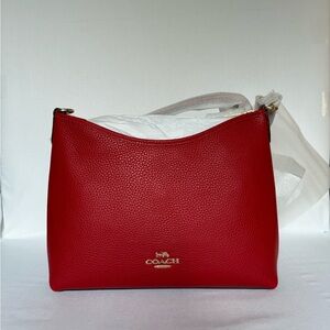 NWT Coach Laurel Shoulder and crossbody Bag Gold/Bold Red Regular size CR148
